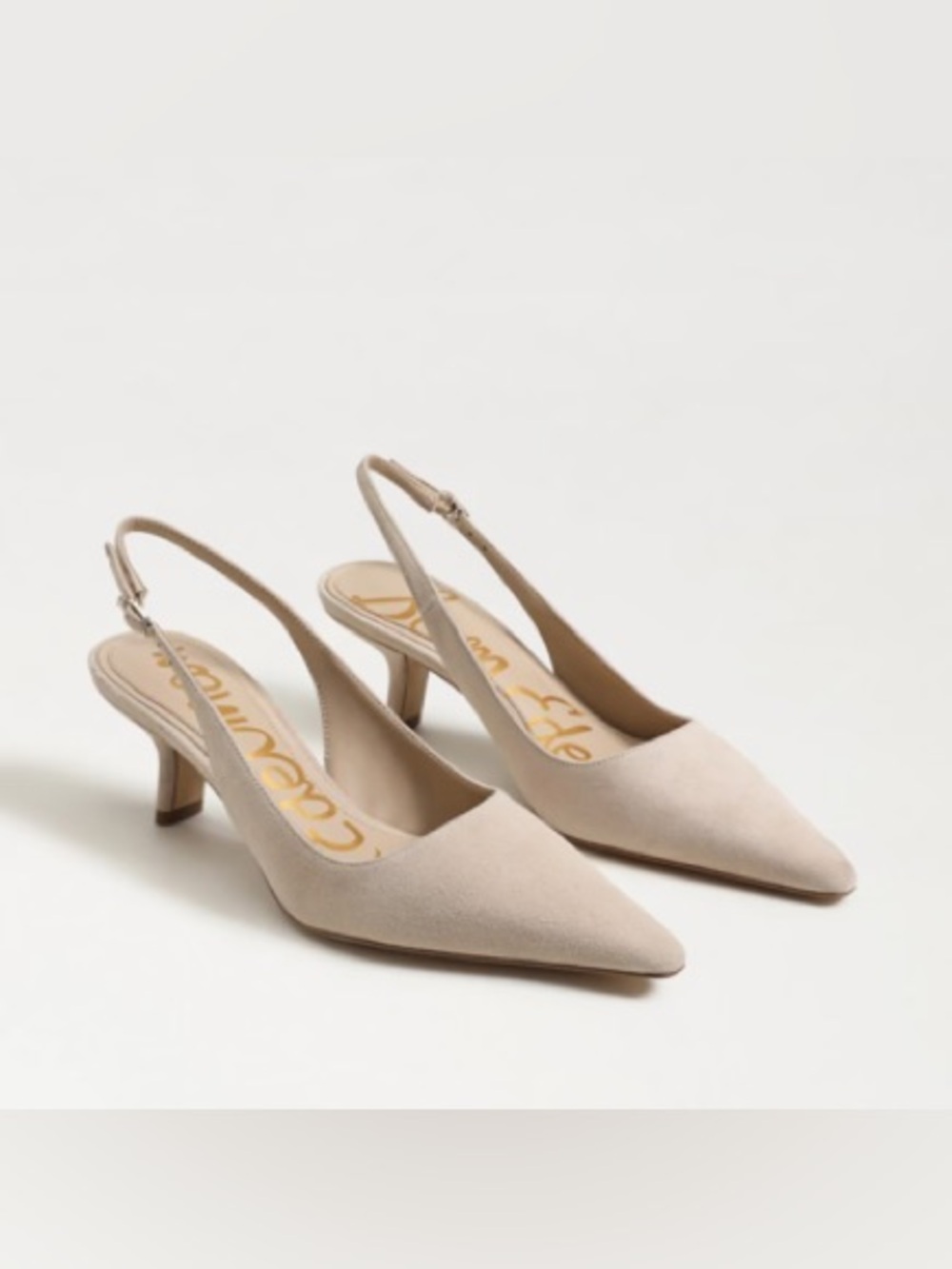 sam edelman bianka slingback kitten heels in cappacino suede